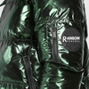 Custom Logo Rainbow Touches Metallic Funnel Hooded Men Winter Puffer Jacket
