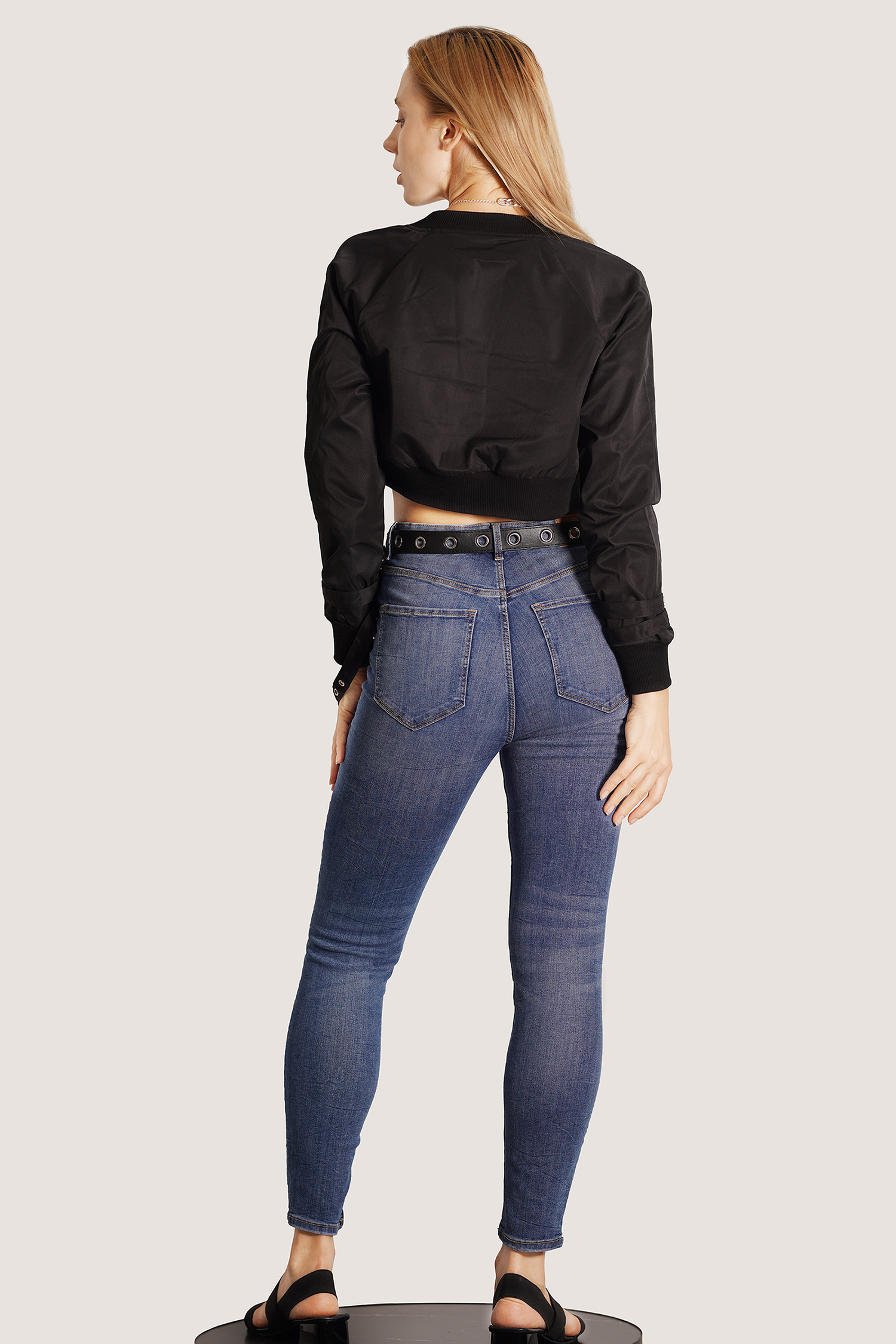 black custom jean jacket